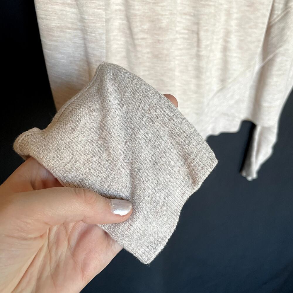 Athleta pink beige crewneck sweater asymetrical top women's size small tall - Picture 4 of 8
